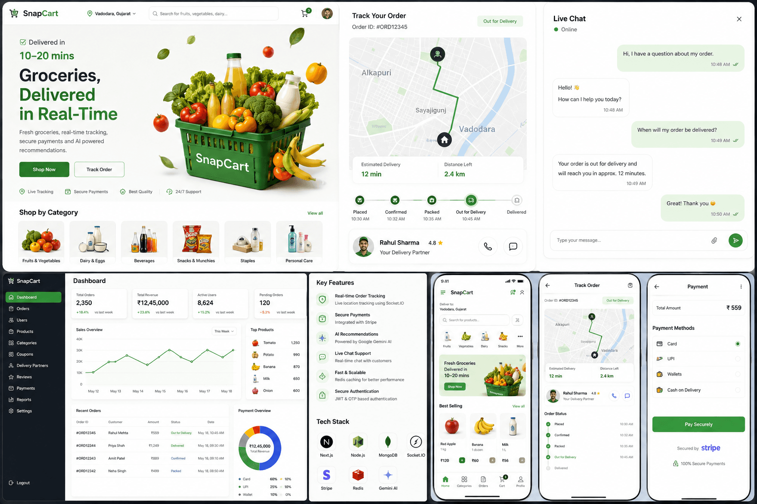 SnapCart — Real-Time Grocery Delivery Platform